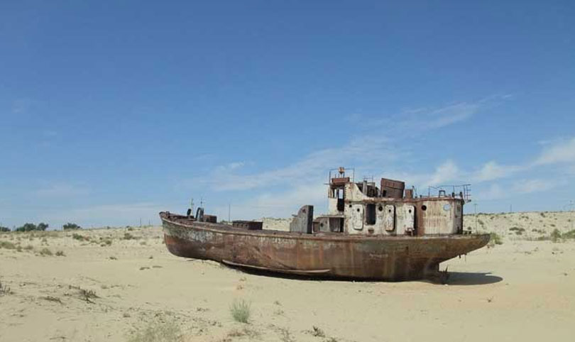 The then 'Aral Sea' now known as Aralkum desert