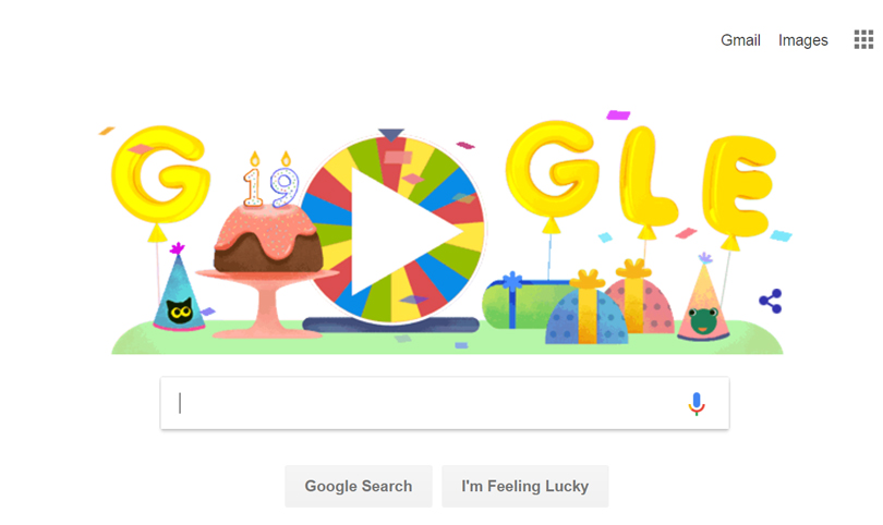 Google celebrates its 19th birthday with 19 different spinner games